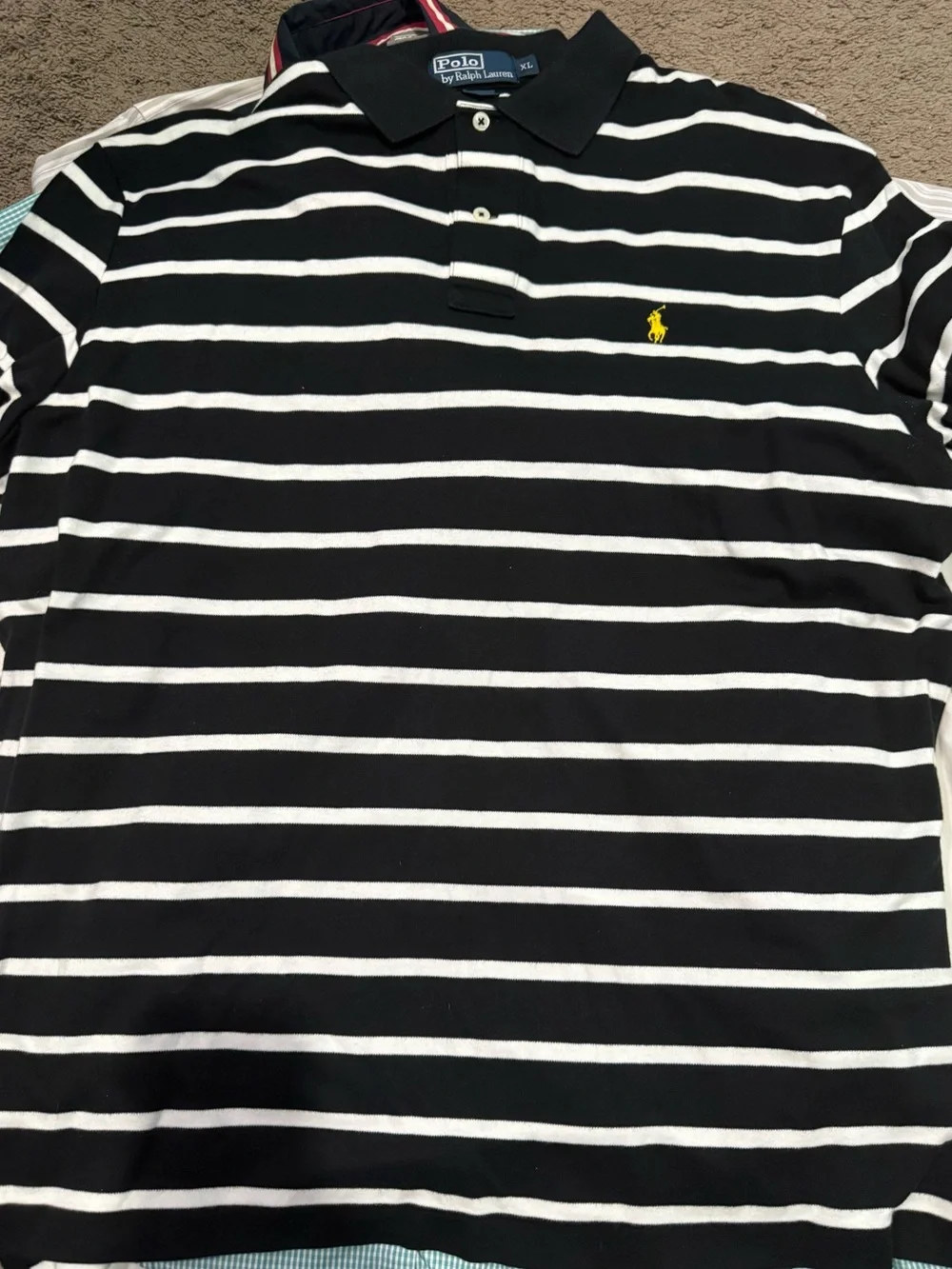 Polo by Ralph Lauren Men’s Classic Black & White Polo Shirt Size XL